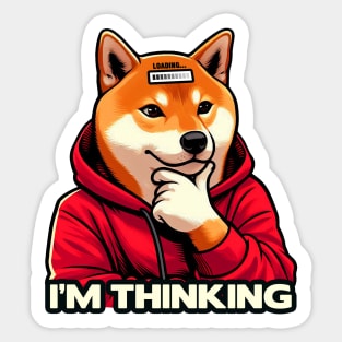 I'm Thinking meme Shiba Inu Dog Sticker